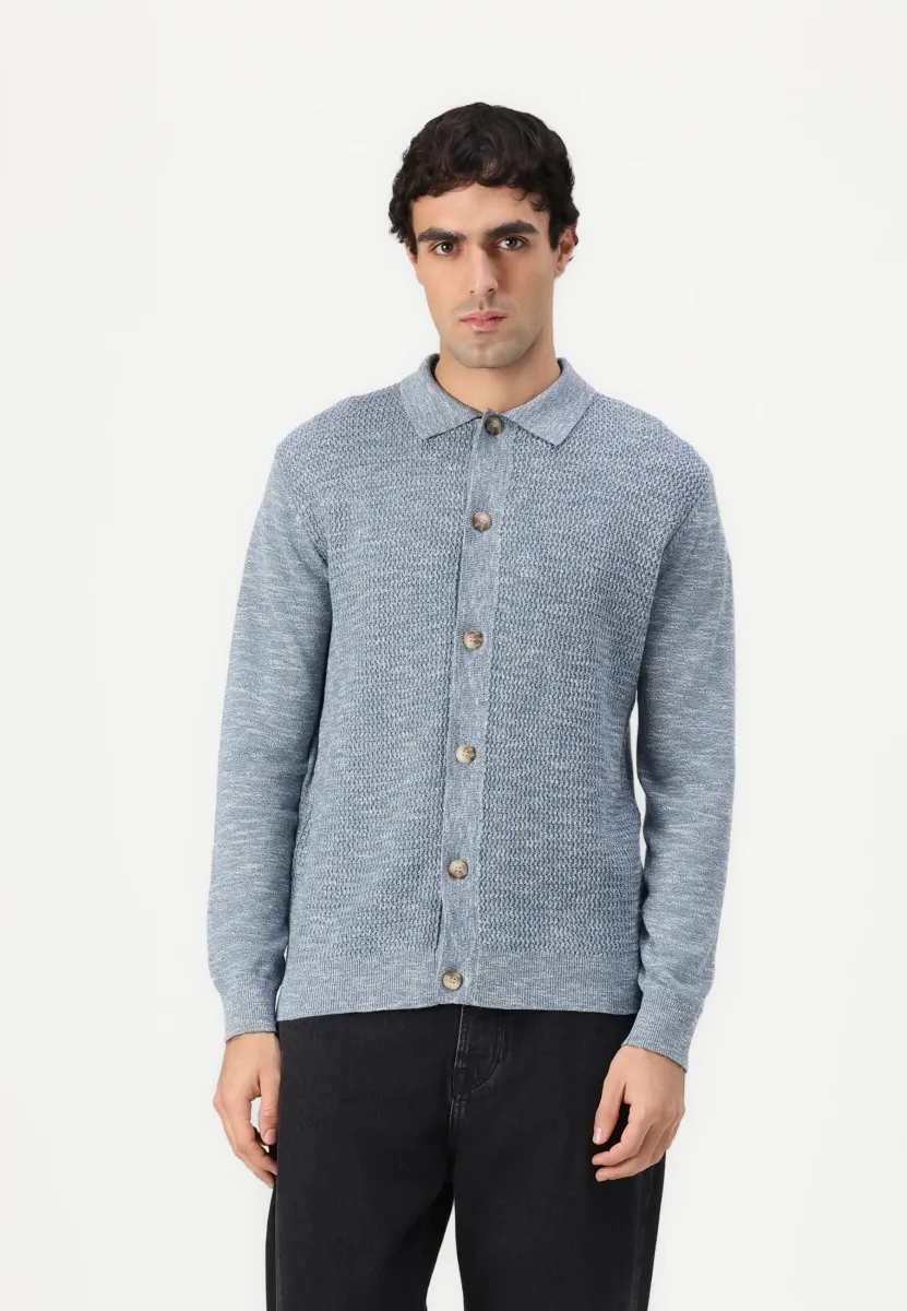 STRUCTURED TWO TONE  - Strickjacke - mystical blue