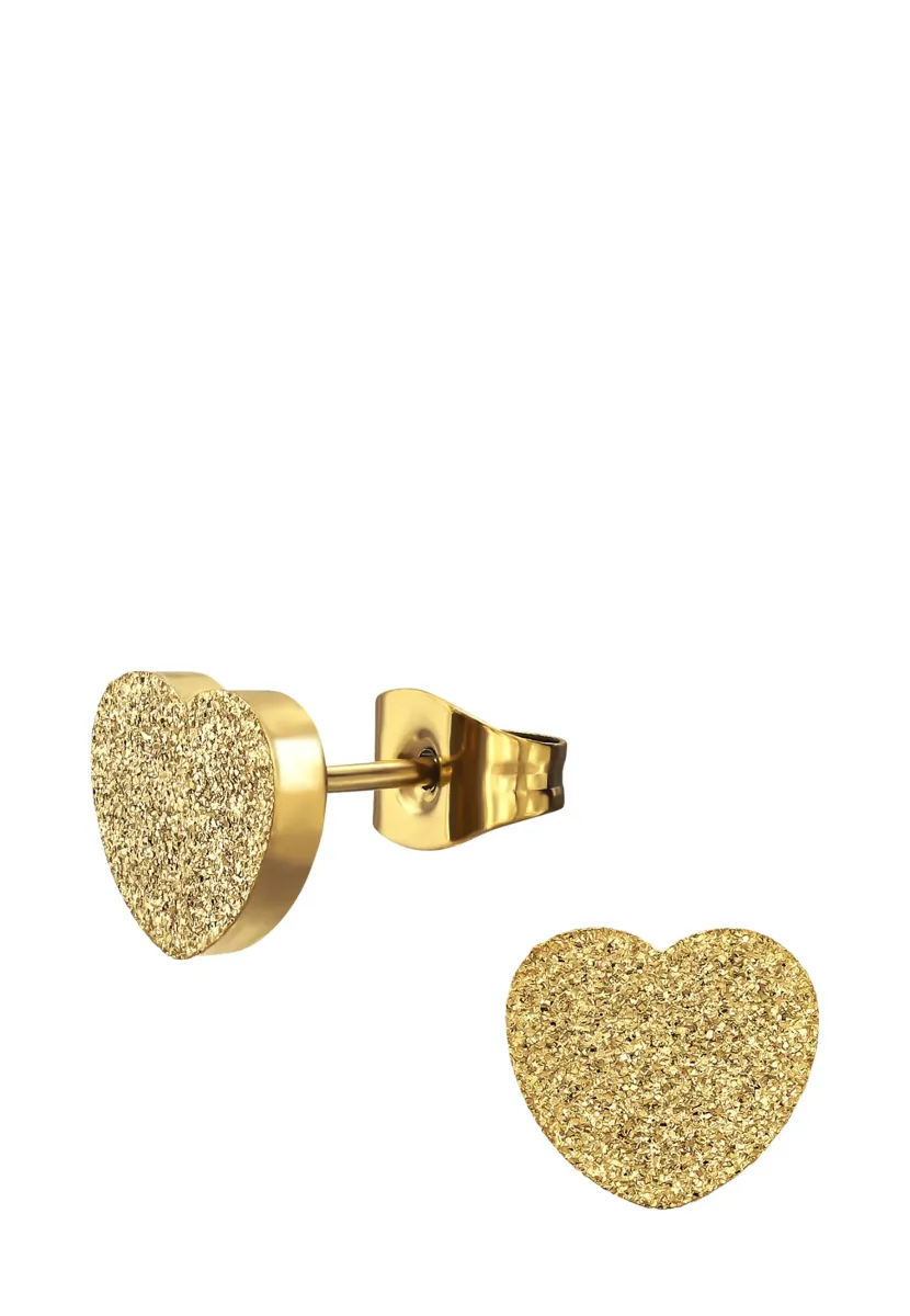 STRUKTURIERTE HERZ - Ohrringe - gold-coloured
