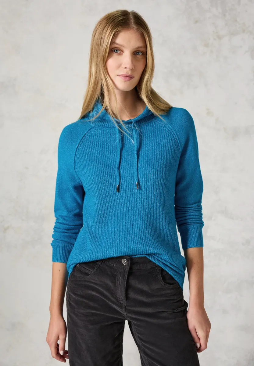 STRUKTURMIX RAGLAN - Kapuzenpullover - türkis