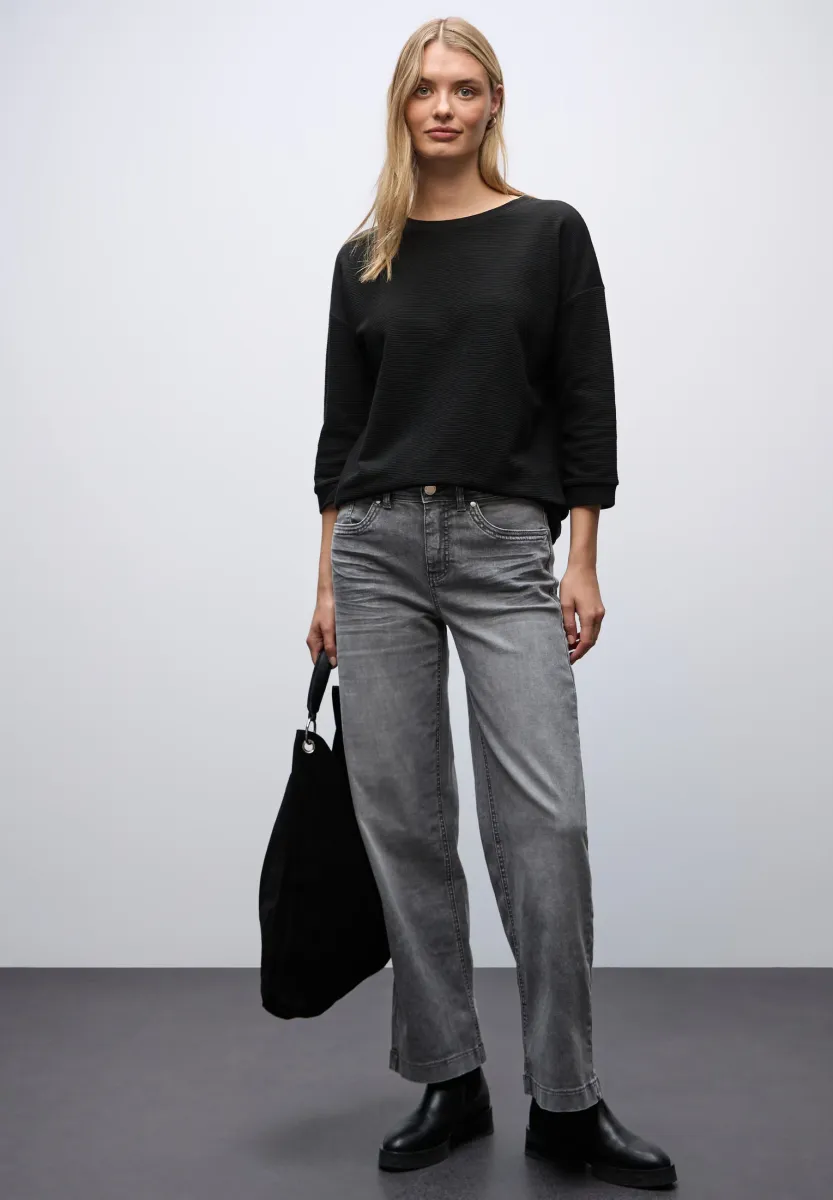 STRUKTURMIX  - Strickpullover - schwarz