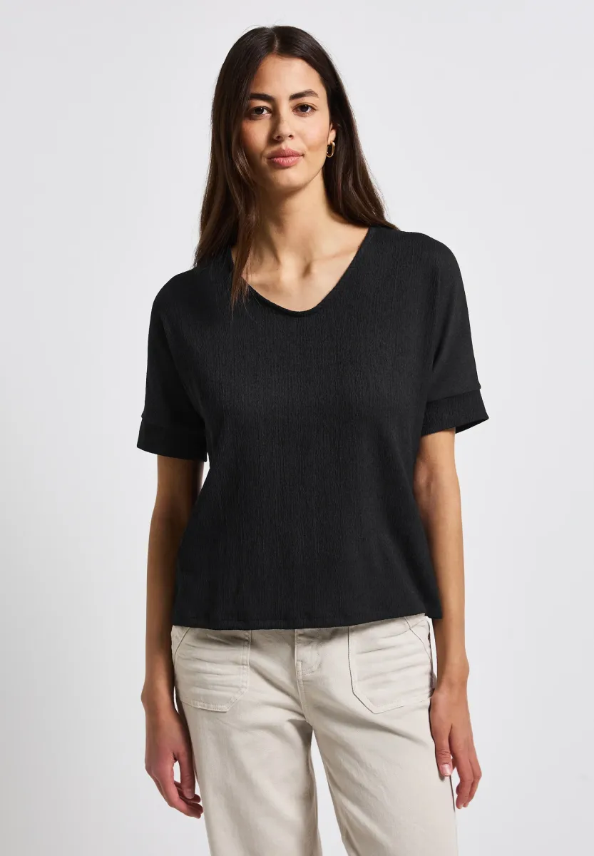 STRUKTURMIX - T-Shirt basic - schwarz