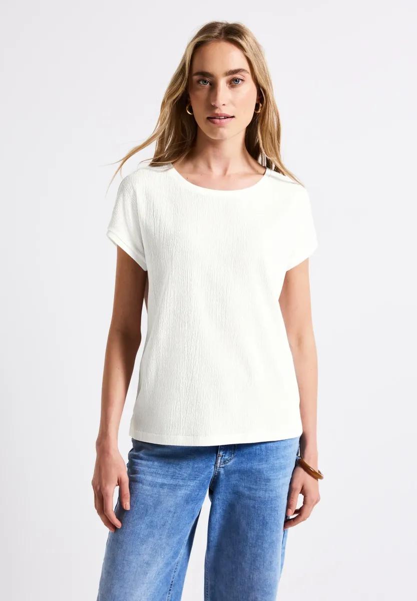 STRUKTURMIX - T-Shirt basic - weiß