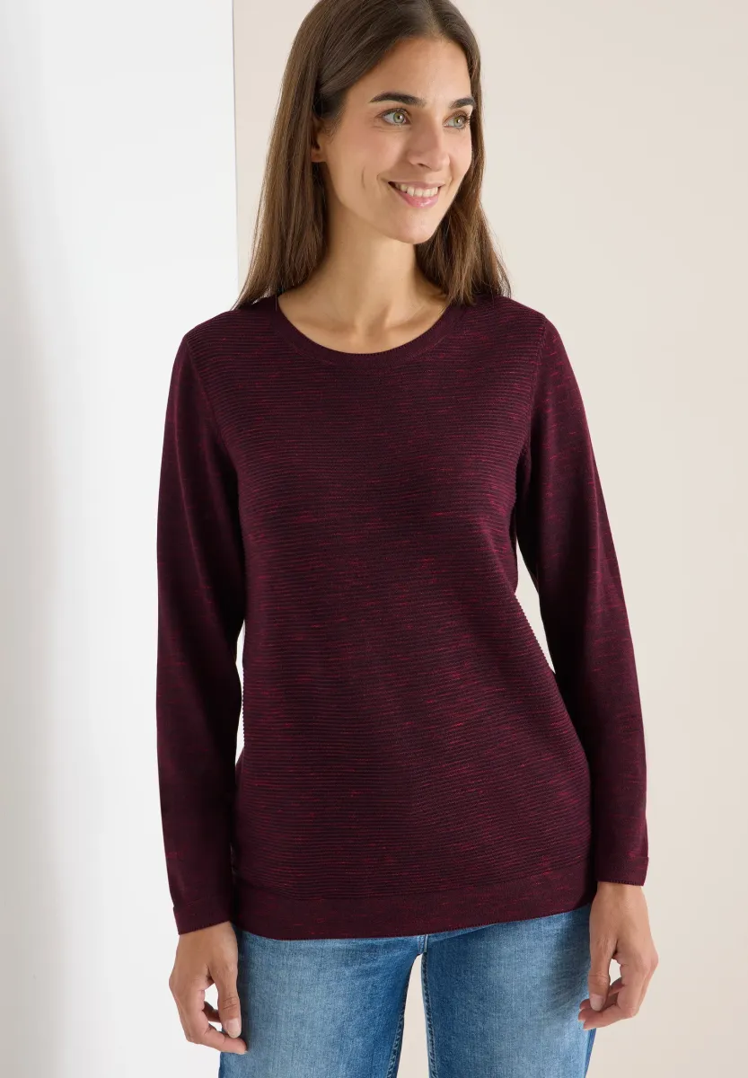STRUKTURPULLOVER - Strickpullover - rot