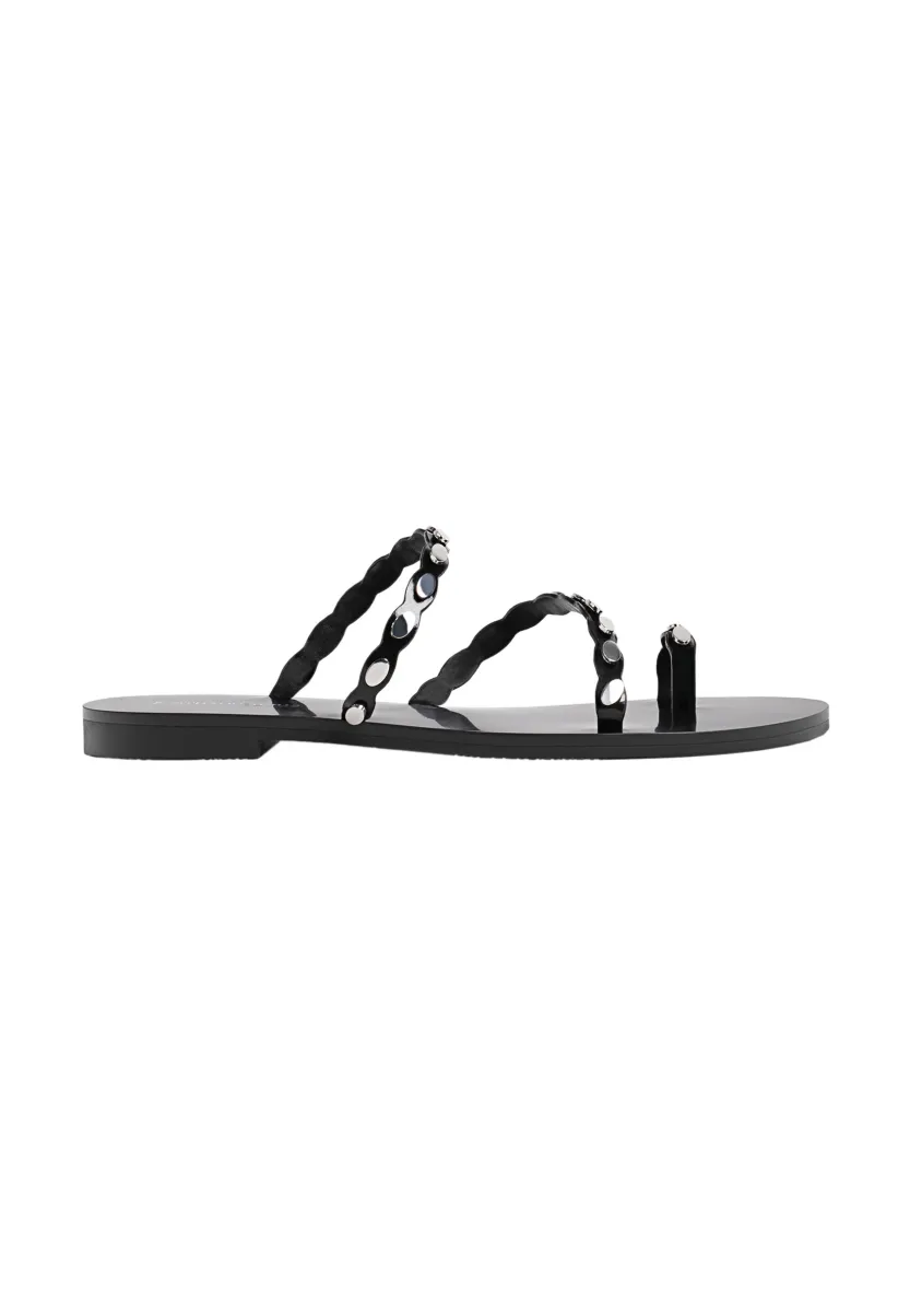 STUDDED FLAT - Zehentrenner - black