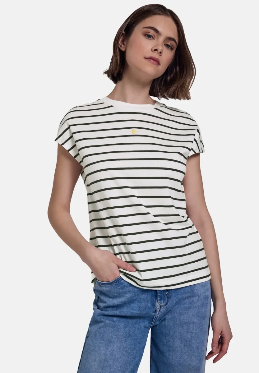 STUDIO GESTREIFTES  - T-Shirt print - weiß