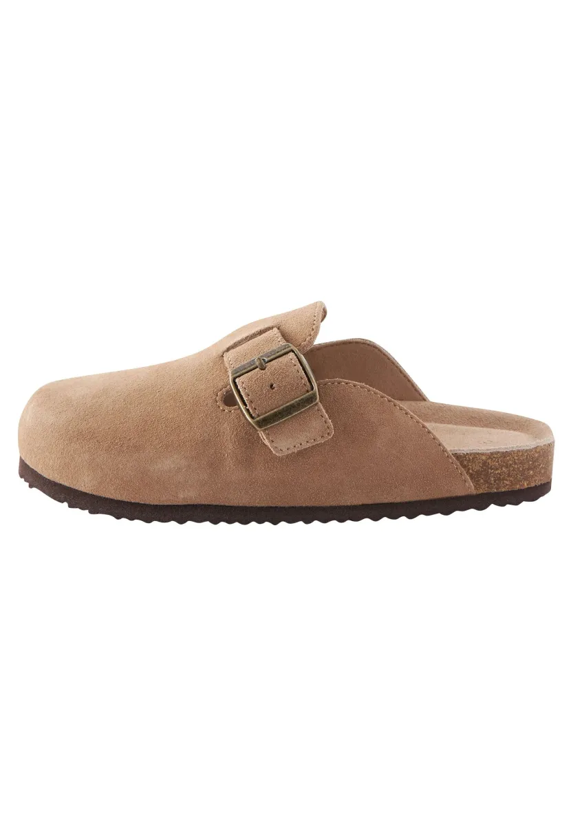 SUEDE SLIP-ON CLOGS - Pantolette flach - tan brown