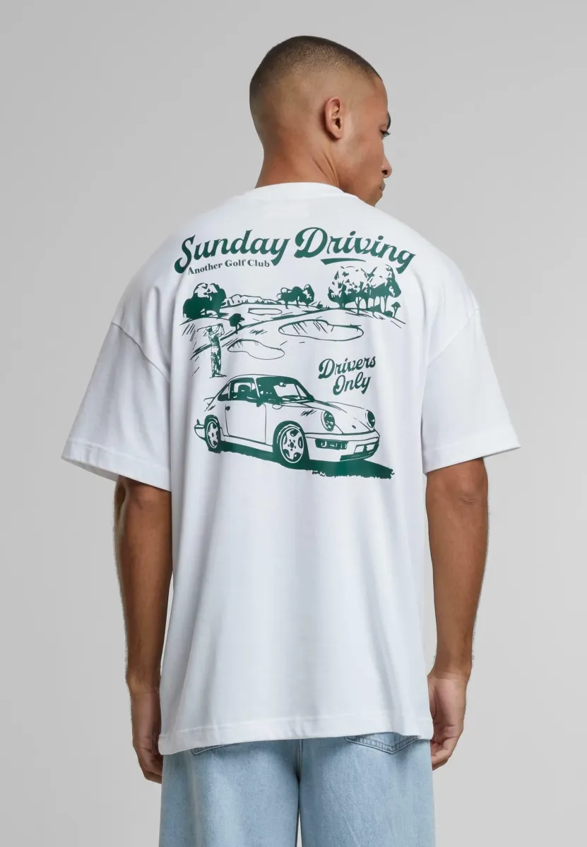 SUNDAY DRIVING OVERSIZE - T-Shirt print - white