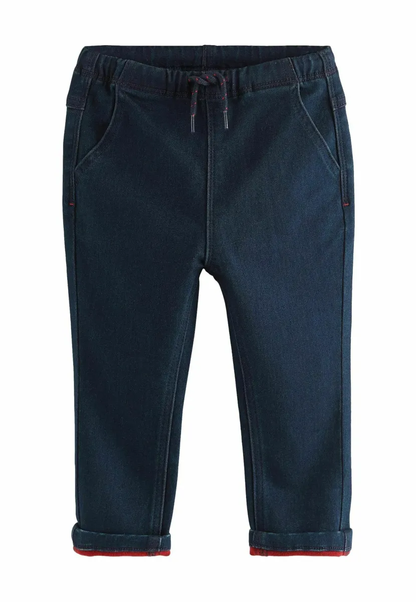 SUPER  PULL ON WITH STRETCH - Jeans Straight Leg - rinse with red weft