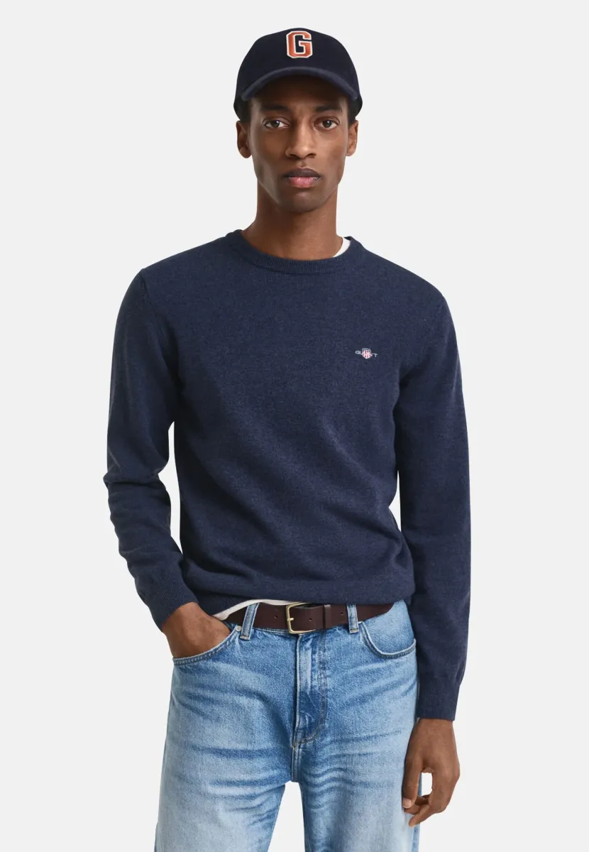 SUPERFINE CREW NECK - Strickpullover - blau