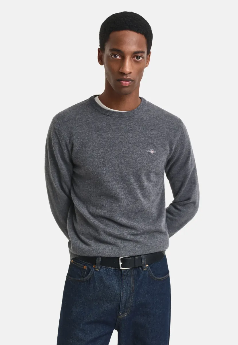 SUPERFINE CREW NECK - Strickpullover - grau