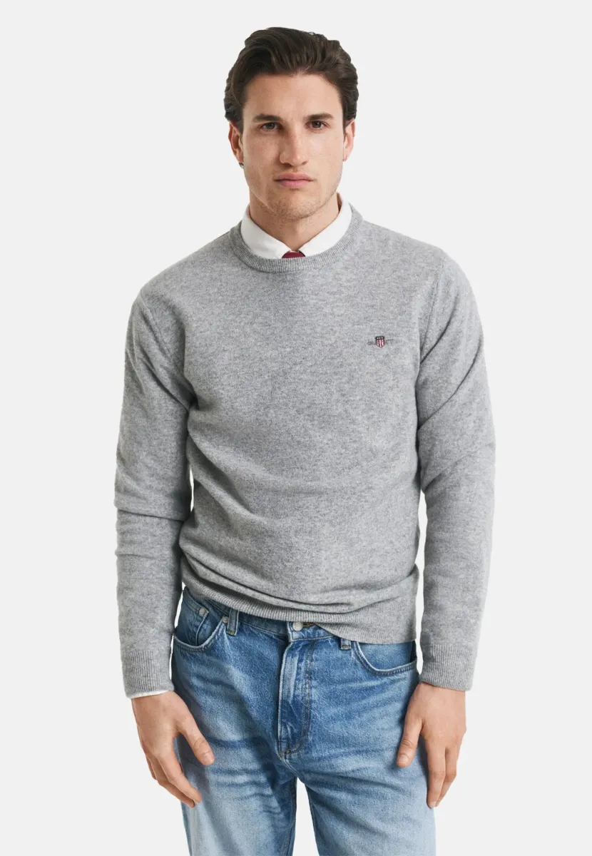 SUPERFINE CREW NECK - Strickpullover - grey melange