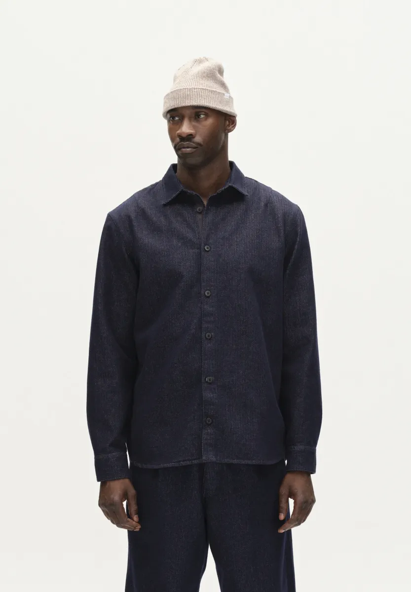 SVEN REG CHEV - Hemd - dark navy