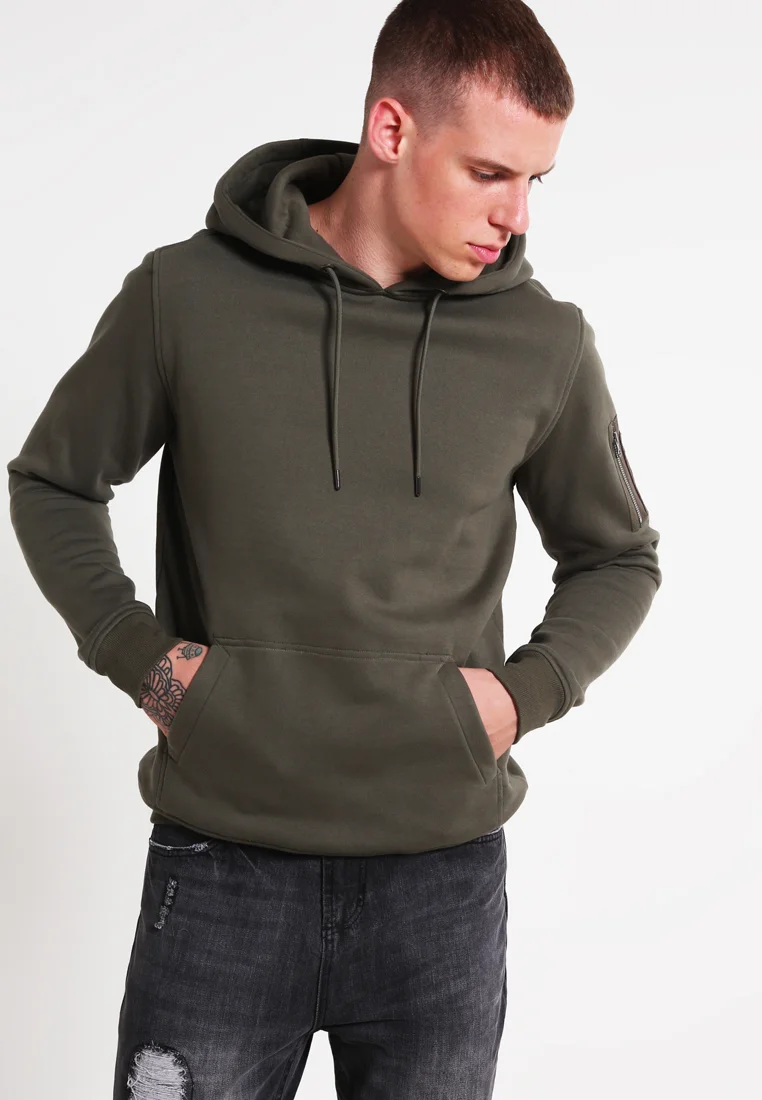SWEAT BOMBER HOODY - Kapuzenpullover - olive