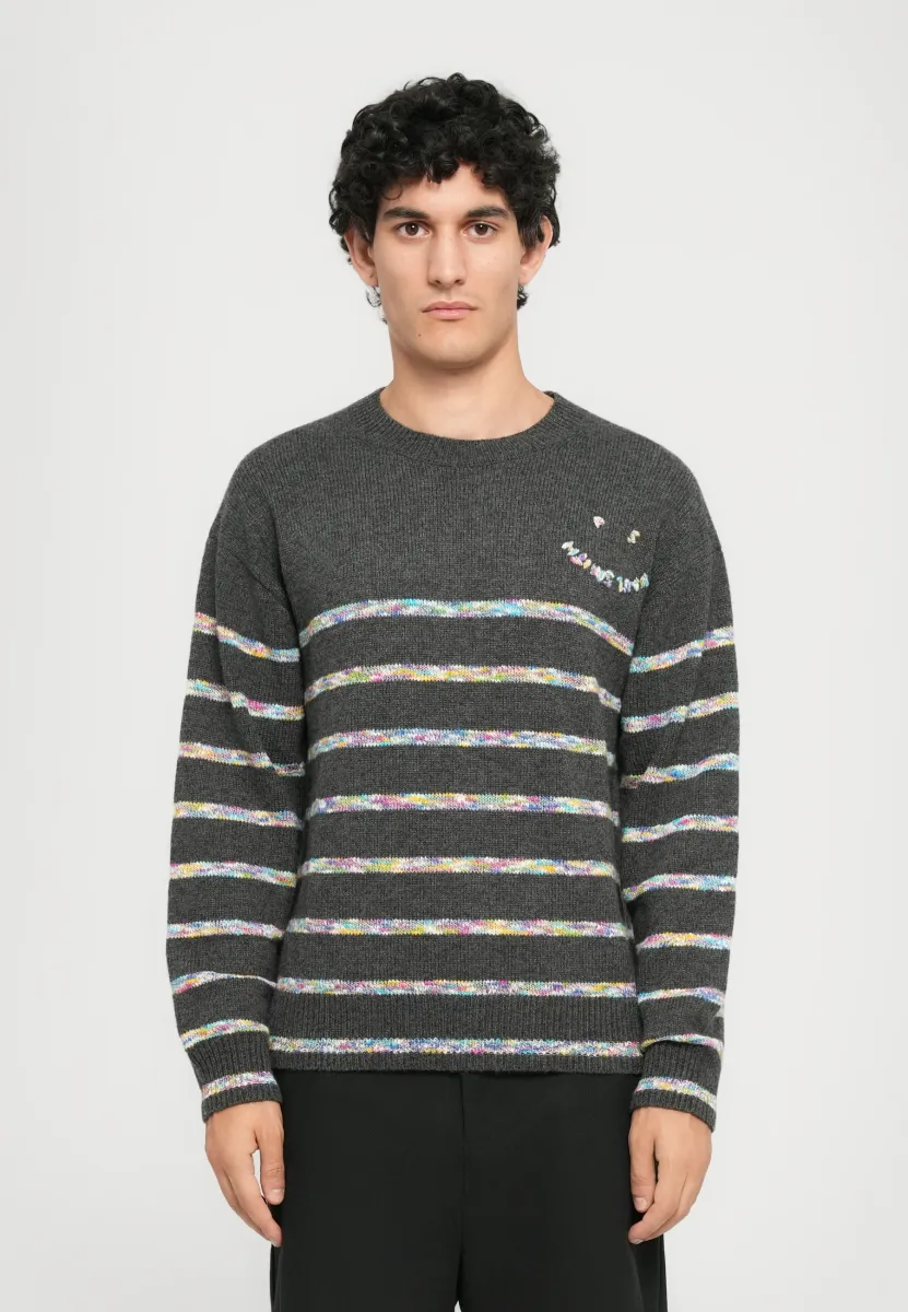 SWEATER CREW NECK HAPPY - Strickpullover - black