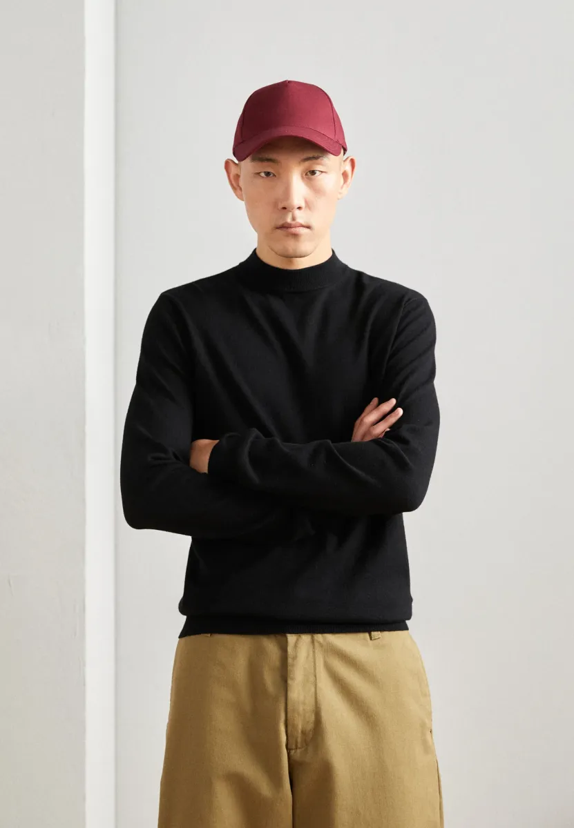 SWEATER SLIM FIT IN STRETCH  - Sweatshirt - black