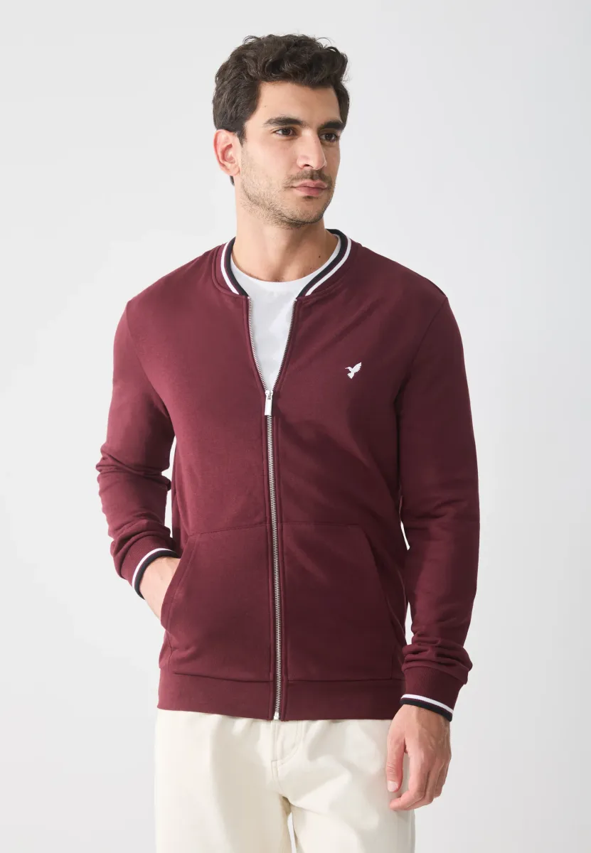Sweatjacke - bordeaux