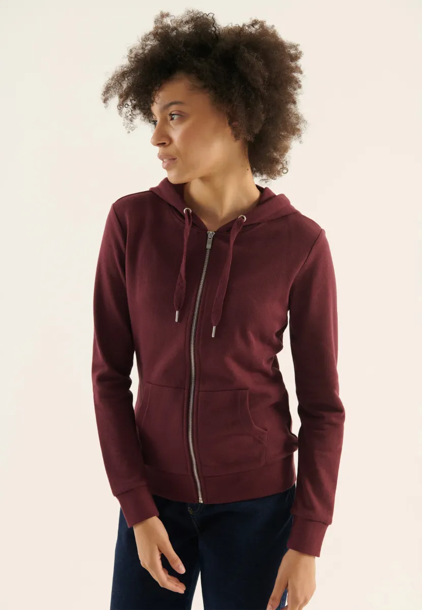 Sweatjacke - bordeaux