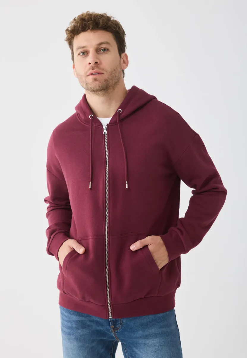 Sweatjacke - bordeaux