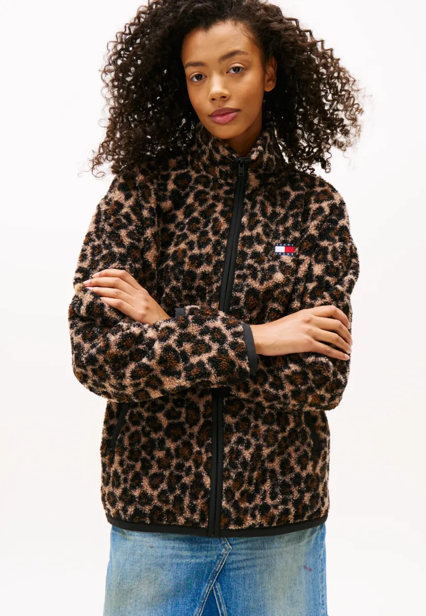 Sweatjacke - leopard aop