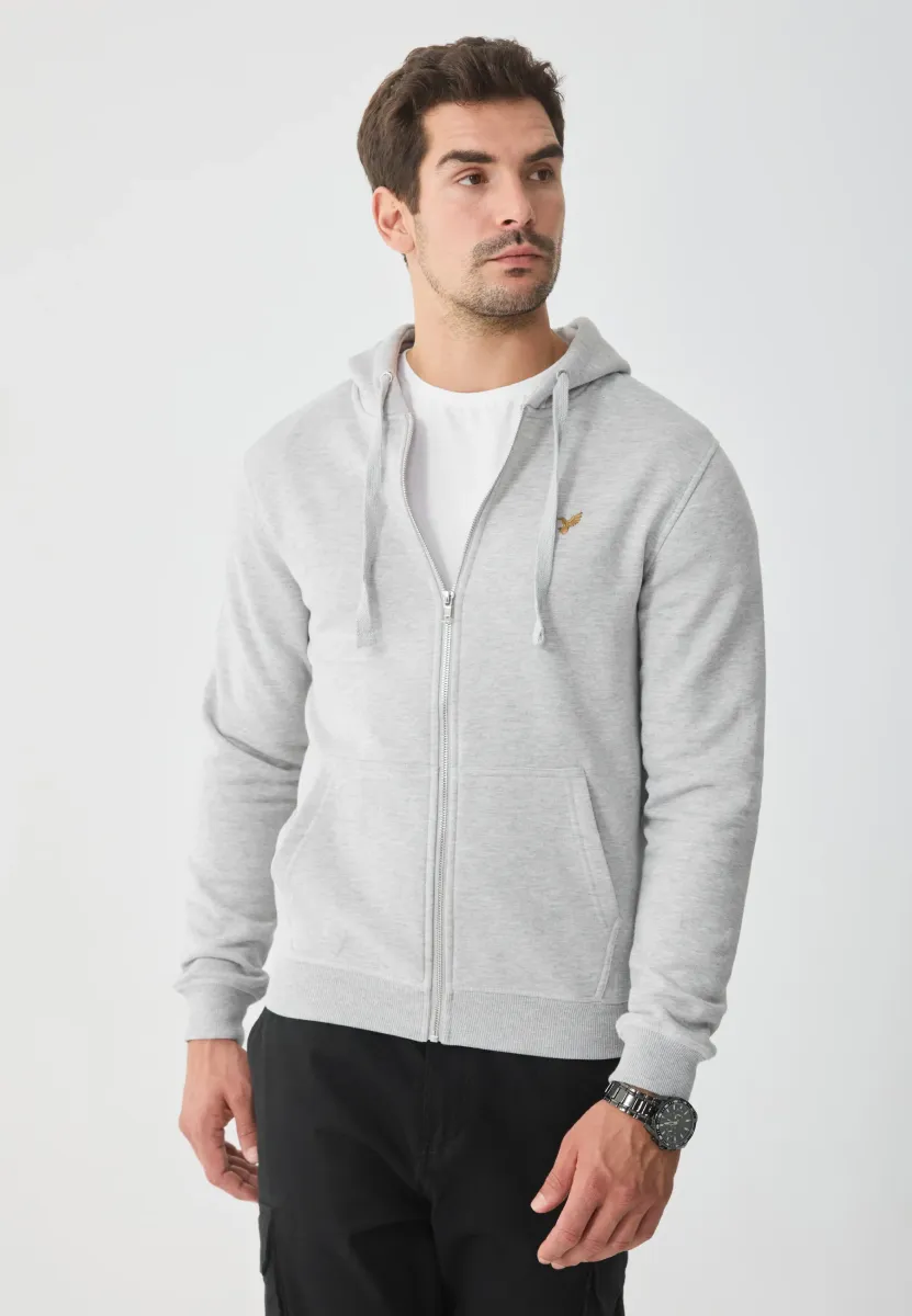 Sweatjacke - mottled light grey