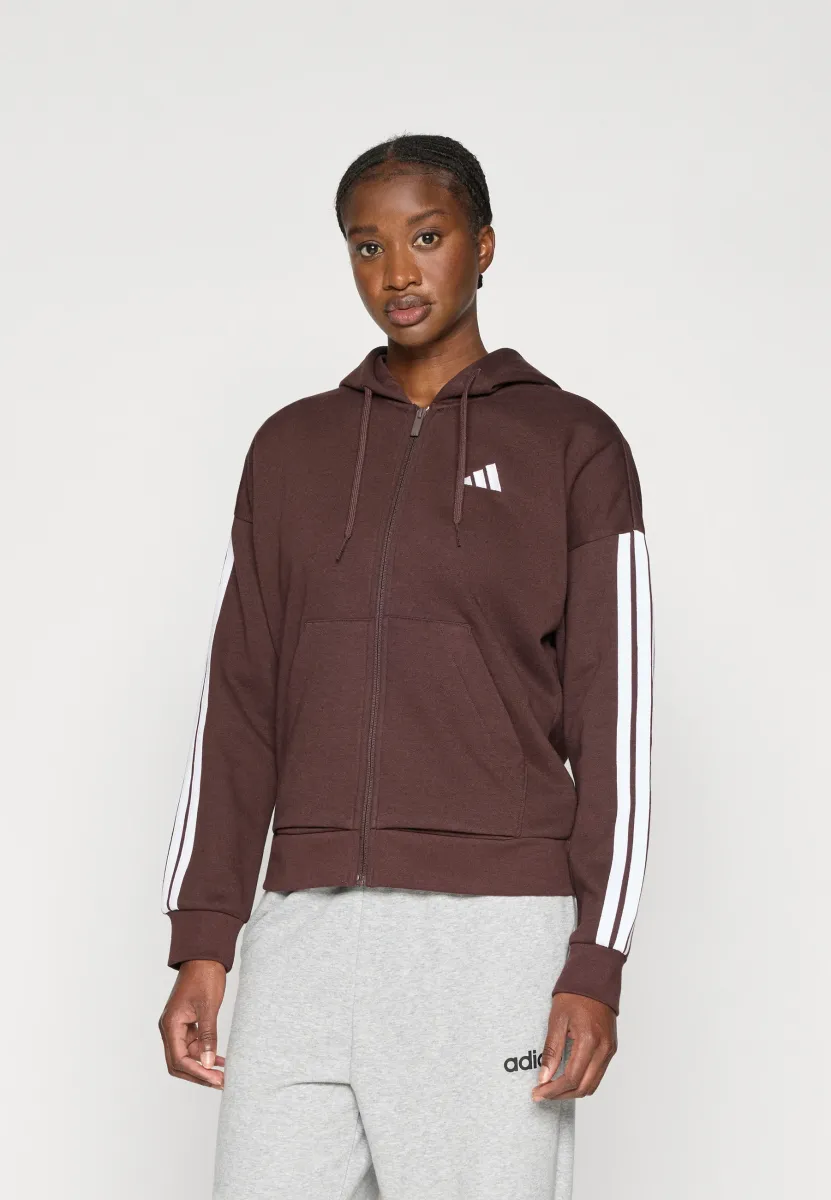 Sweatjacke - shadow brown/white