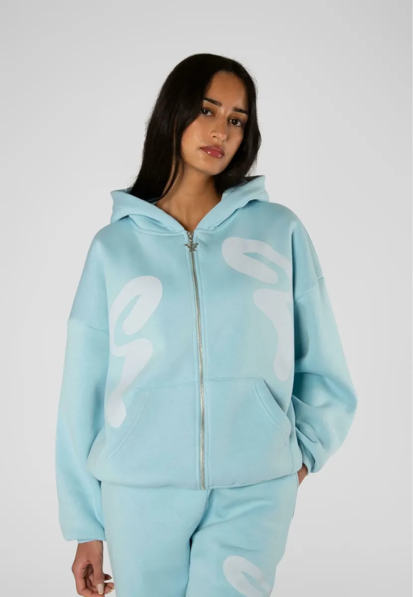 Sweatjacke - washed pastel blue
