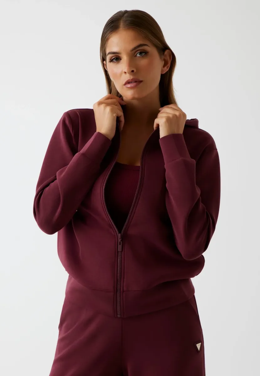 Sweatjacke - weinrot