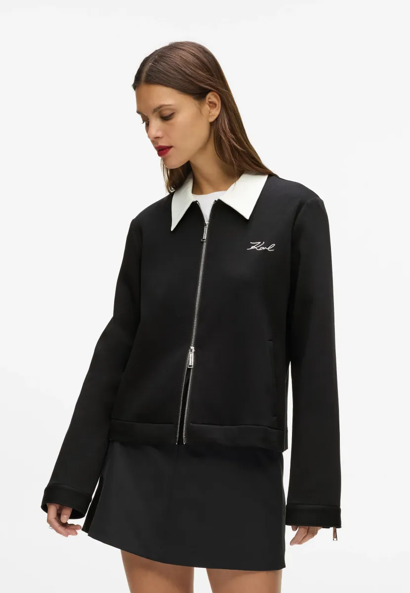 Sweatjacke - white/black