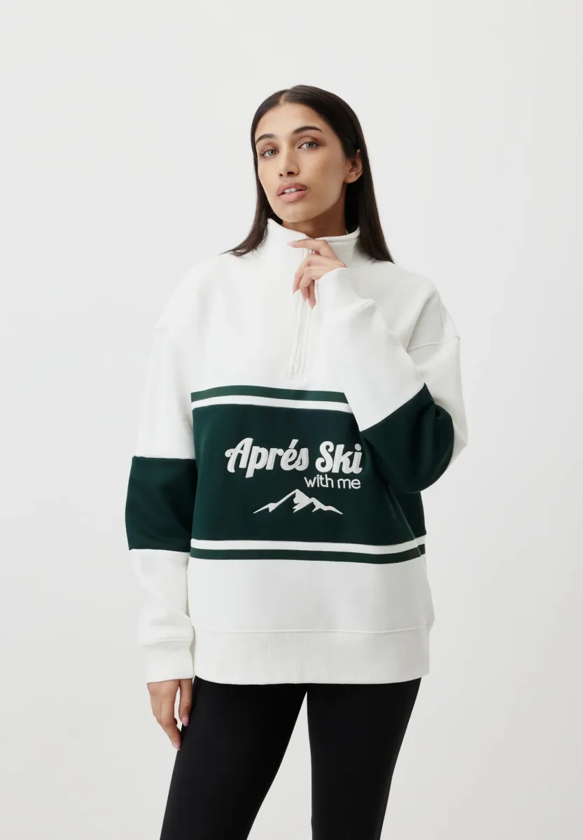 Sweatshirt - dunkelgrün/weiß