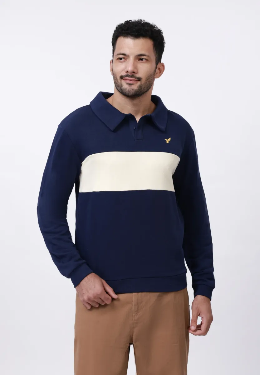 Sweatshirt - navy/ecru