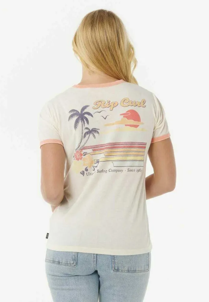 SWELL LINES RINGER     - T-Shirt print - bone