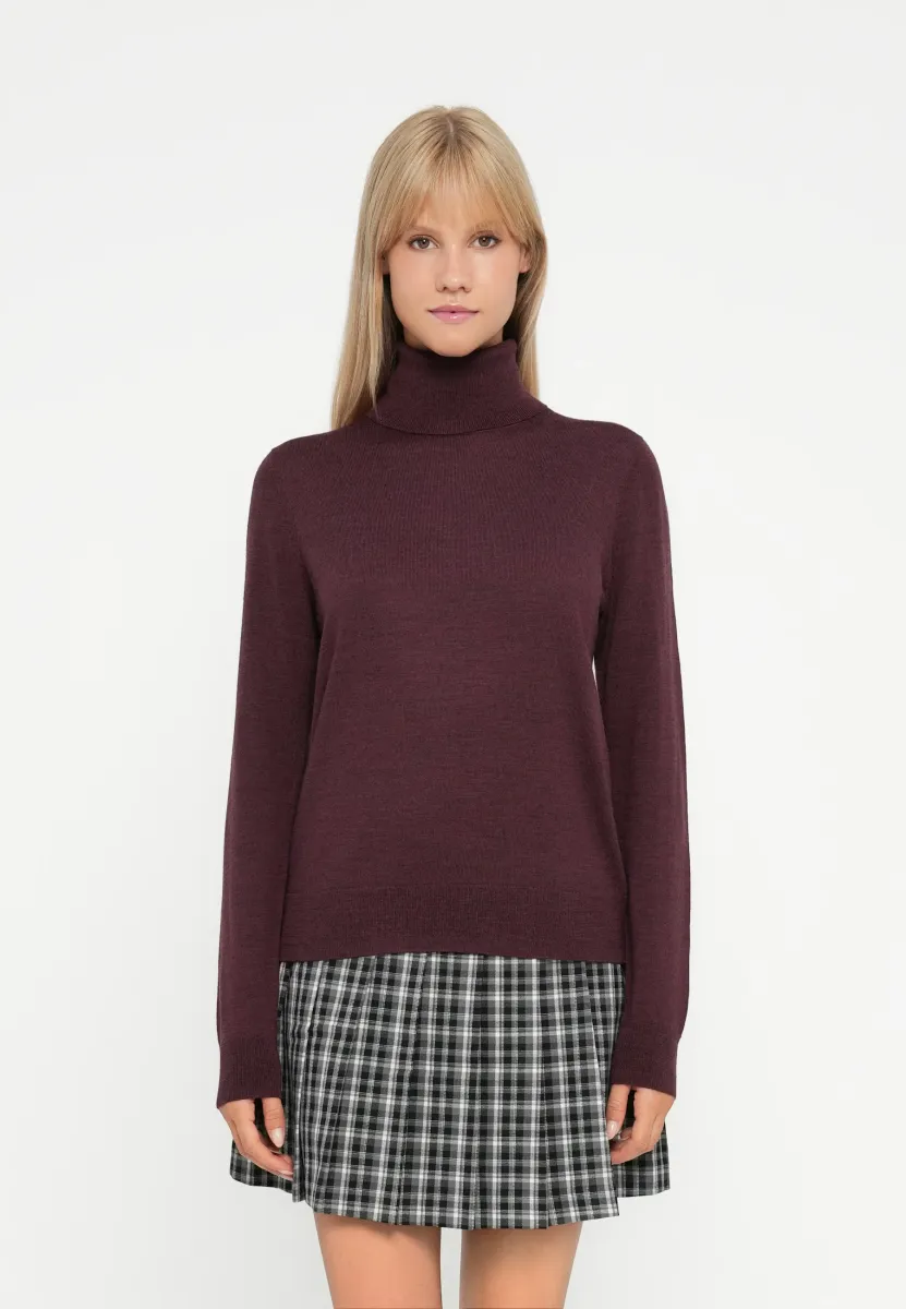 T NECK - Strickpullover - tuscan red