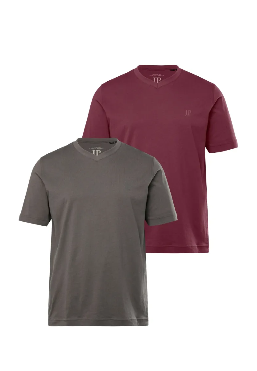 T-SHIRT 2ER PACK V-AUSSCHNIT HALBARM  - T-Shirt basic - grape purple