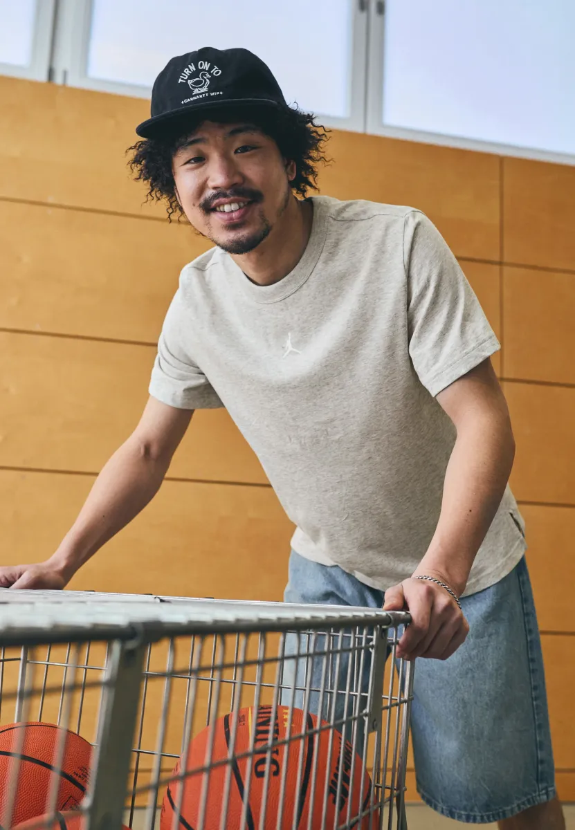 T-Shirt basic - grey heather/white