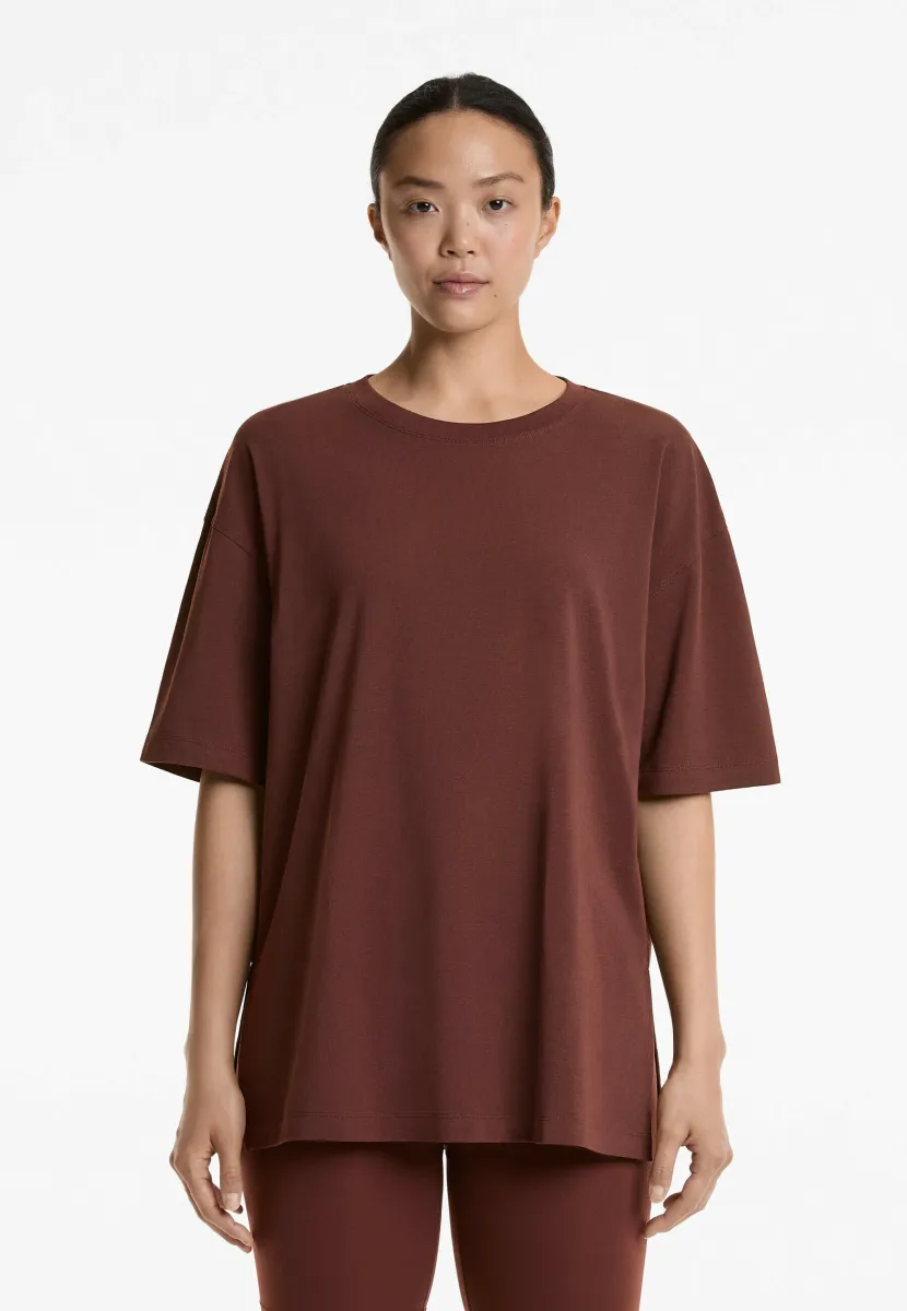 T-Shirt basic - mottled brown