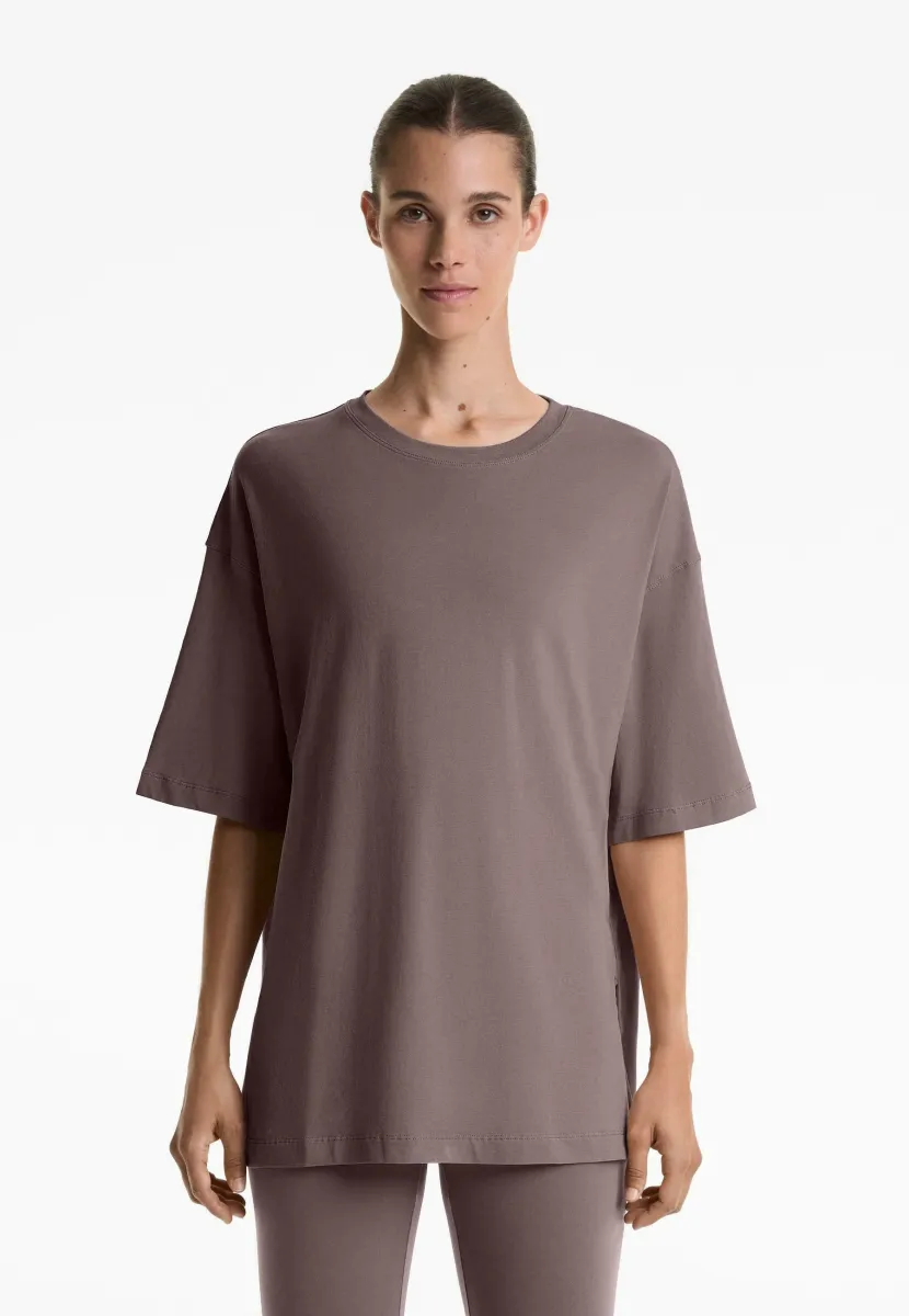 T-Shirt basic - mottled light brown