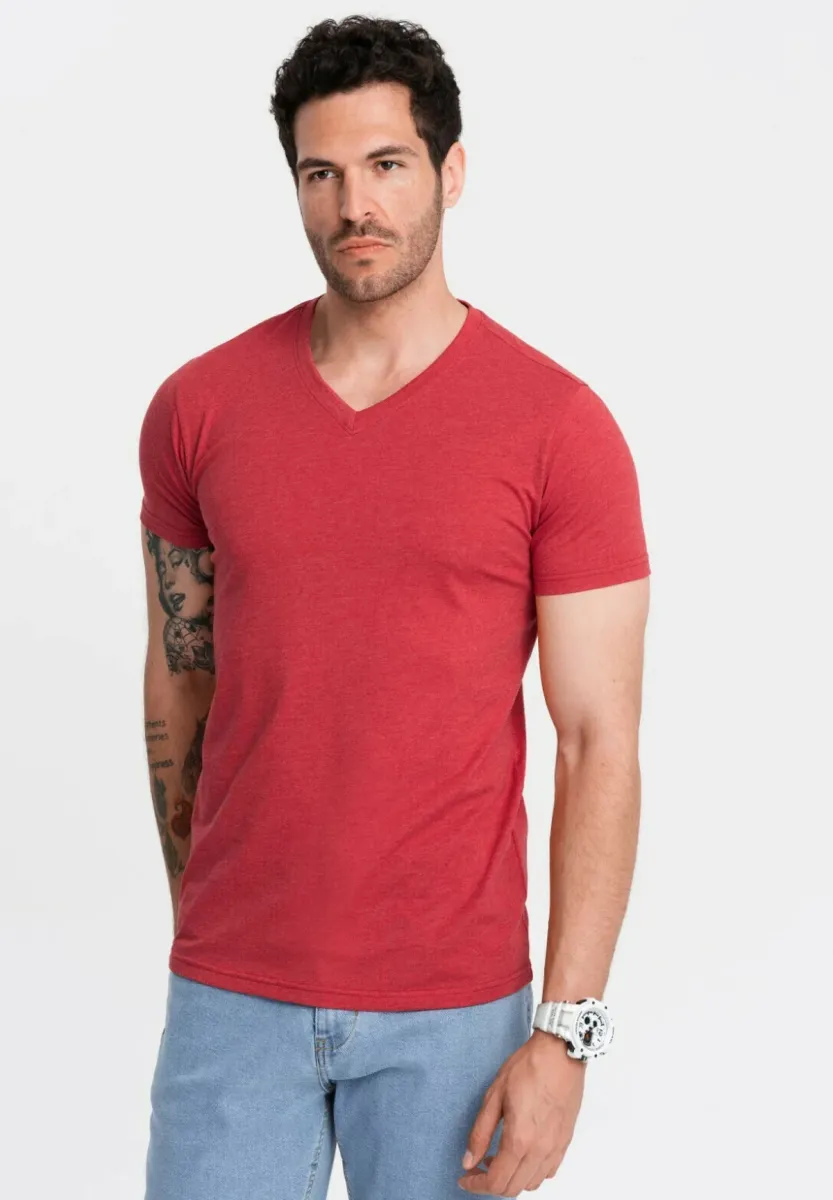 T-Shirt basic - red melange