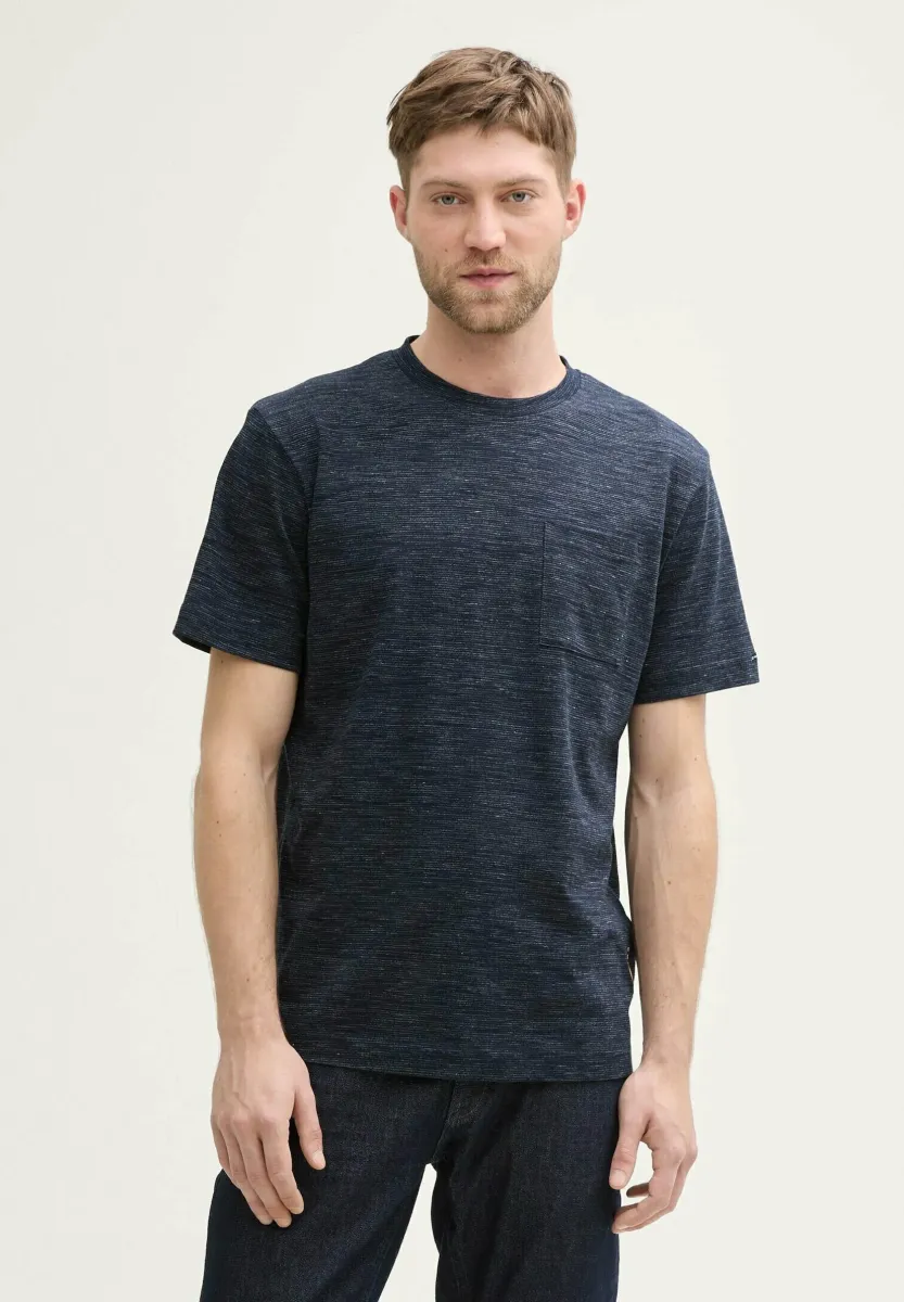 T-Shirt basic - sky captain blue stripy inject