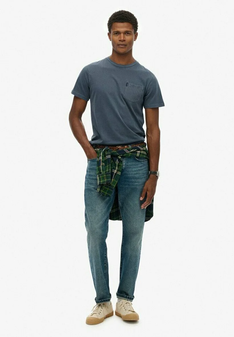 T-Shirt basic - washed faded navy