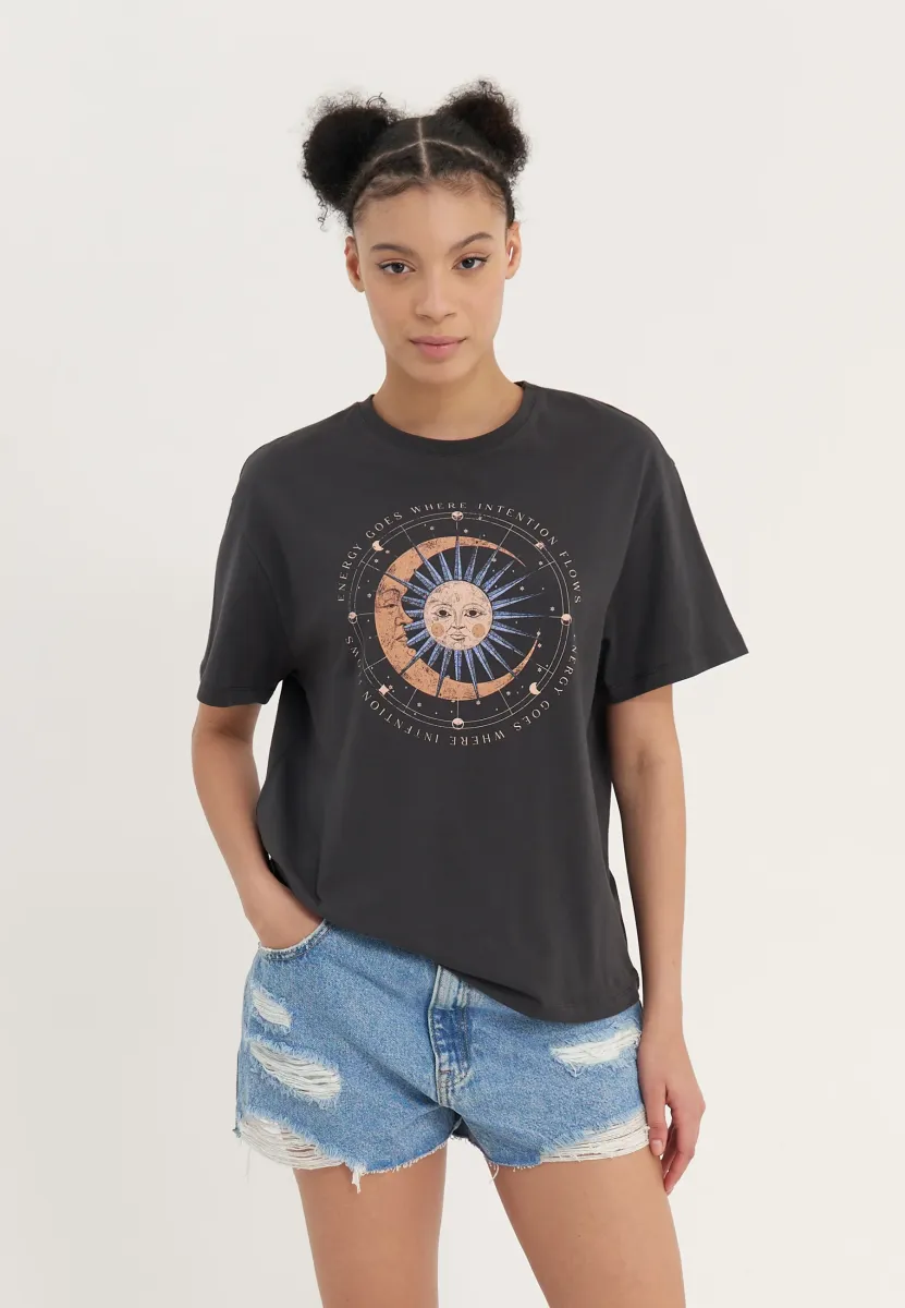 T-Shirt print - anthracite