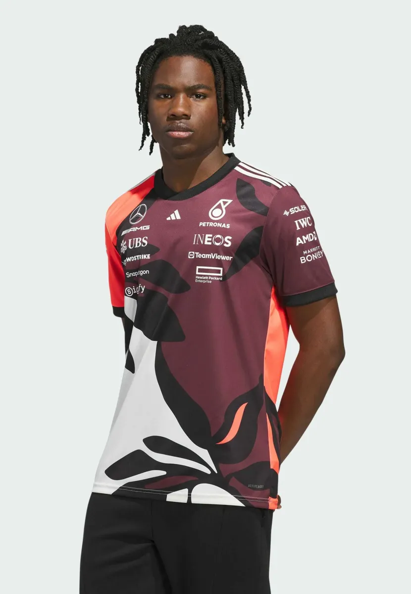 T-Shirt print - aurora ruby   turbo   off white
