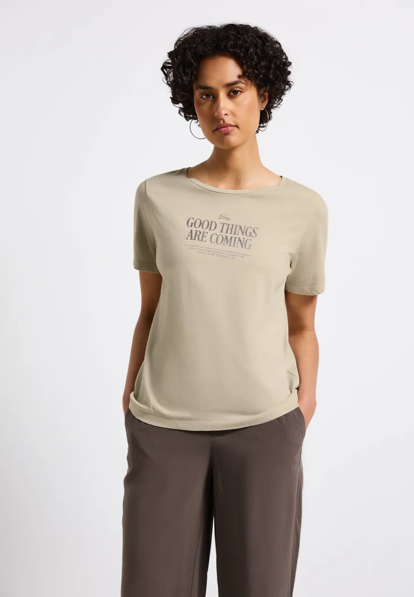 T-Shirt print - beige