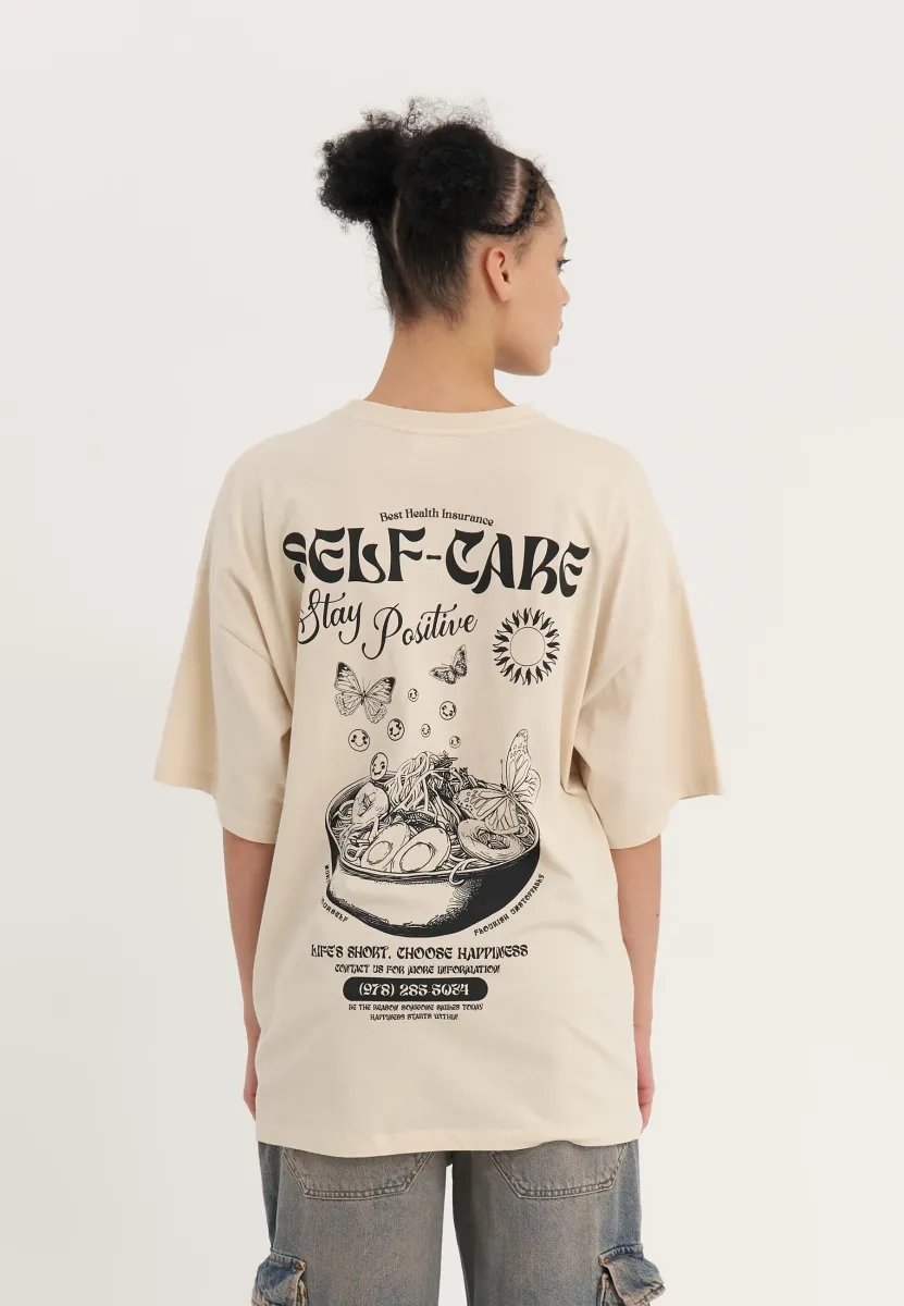 T-Shirt print - beige