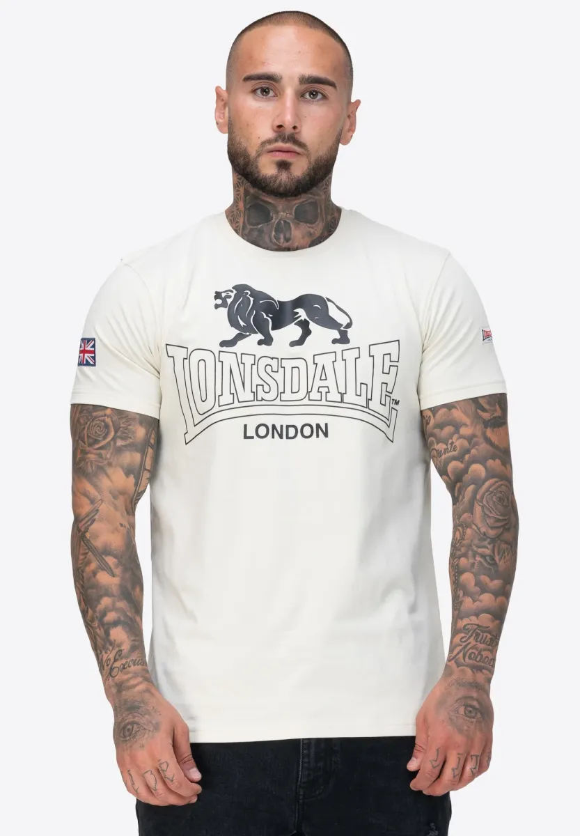 T-Shirt print - beige/black