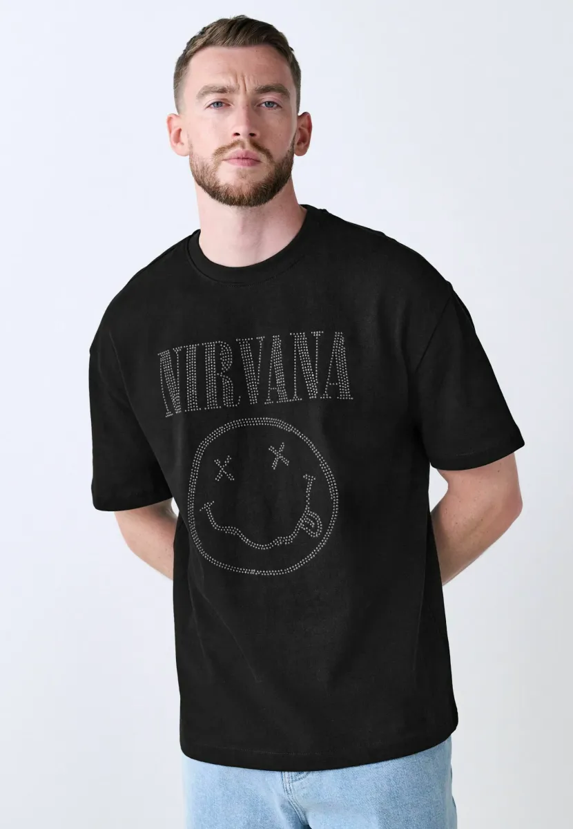 T-Shirt print - black nirvana