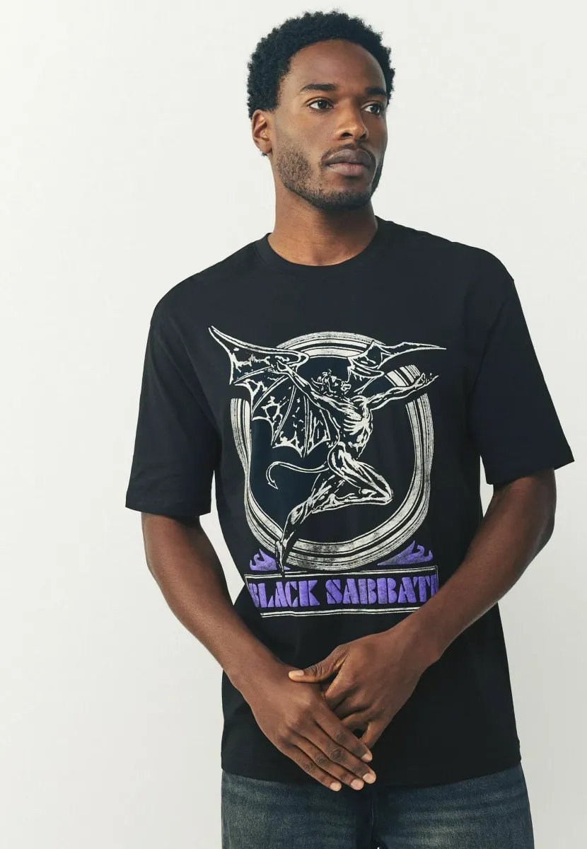 T-Shirt print - black sabbath black