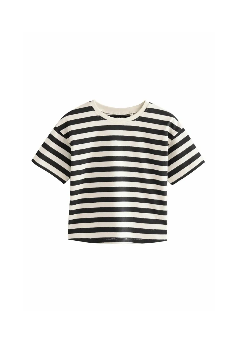 T-Shirt print - black white stripe