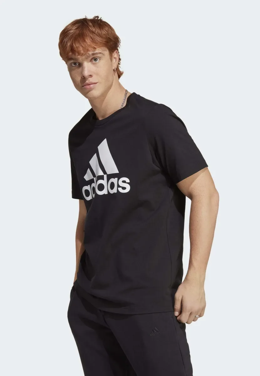 T-Shirt print - black   white