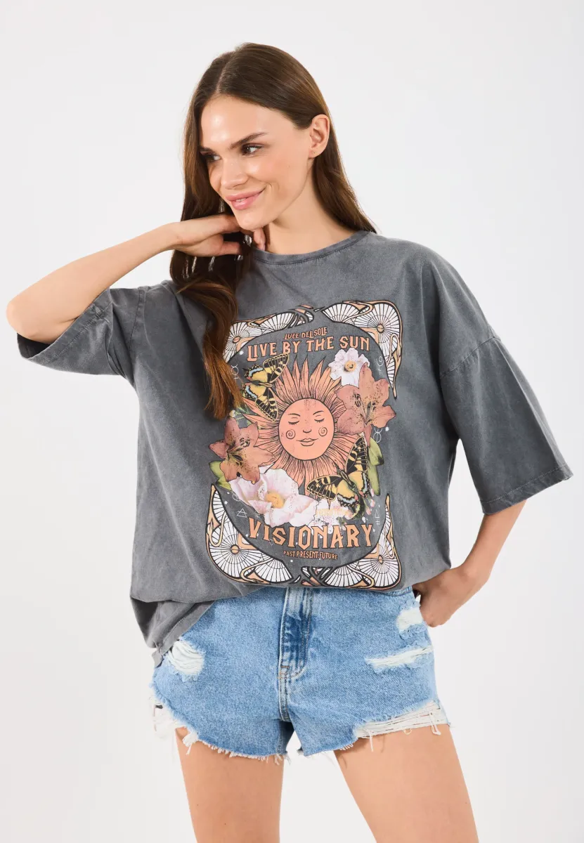 T-Shirt print -  black