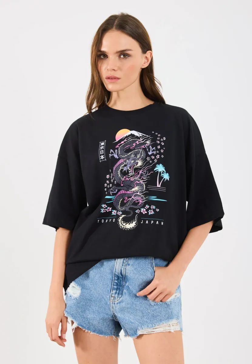 T-Shirt print - black